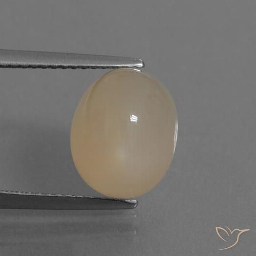 6.35ct Natural Marrón claro cálido Piedra de Luna, Ovalada, Translúcido