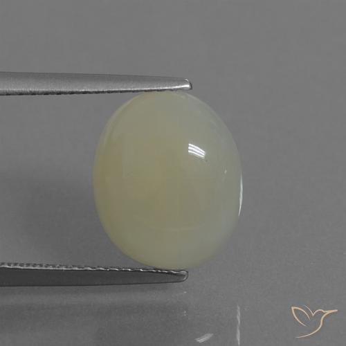 4.28ct Natural Amarillo verdoso Piedra de Luna, Ovalada, Translúcido