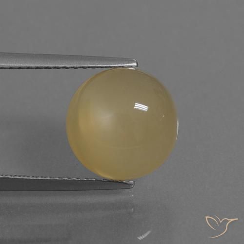5.13ct Natural Marrón café claro Piedra de Luna, Redondo, Translúcido