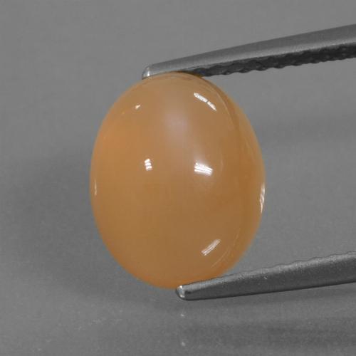 Piedra de Luna Naranja cantaloupe natural de 4.11 ct, Corte Óvalo, Translúcido