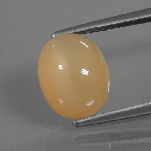 Piedra de Luna Dorado naranja natural de 4.18 ct, Corte Óvalo, Translúcido
