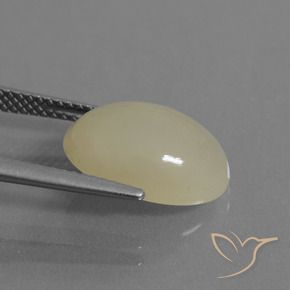 Piedra de Luna Amarillo claro natural de 5.63 ct, Ovalada, Translúcido