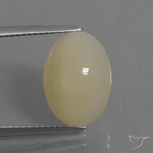 5.89ct Natural Marrón pálido Piedra de Luna, Ovalada, Translúcido