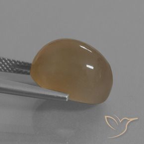 Piedra de Luna Marrón caramelo claro natural de 9.55 ct, Ovalada, Translúcido