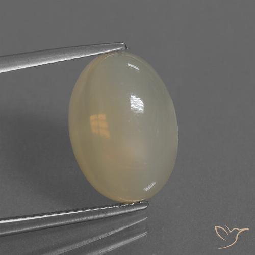 7.08ct Natural Marrón claro Piedra de Luna, Ovalada, Translúcido