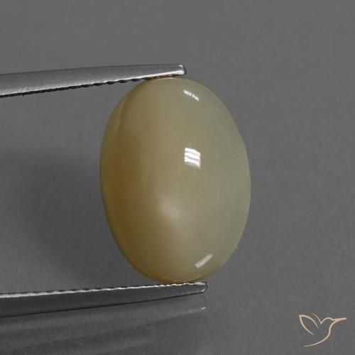 6.43ct Natural Marrón amarillo claro Piedra de Luna, Ovalada, Translúcido