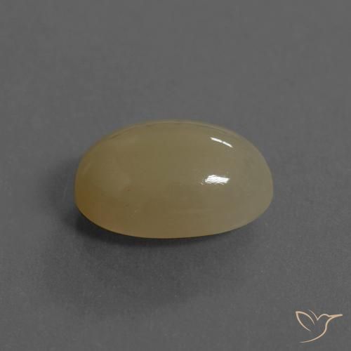 Piedra de Luna Marrón amarillo claro natural de 6.43 ct, Ovalada, Translúcido