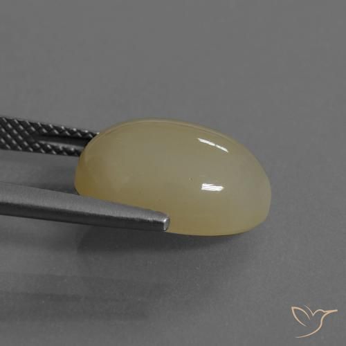Piedra de Luna Marrón amarillo claro natural de 6.43 ct, Ovalada, Translúcido