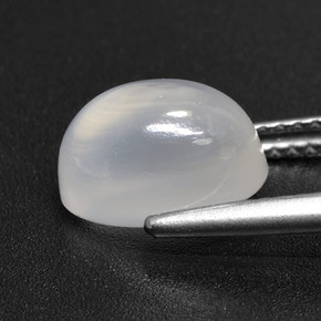 Piedra de luna blanco natural de 3,23 ct, corte óvalo, translúcido