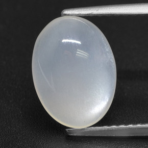 Piedra de luna blanco natural de 3,32 ct, corte óvalo, translúcido
