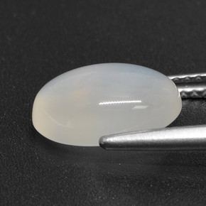Piedra de luna blanco natural de 3,32 ct, corte óvalo, translúcido