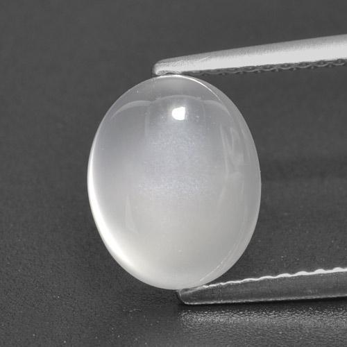 Piedra de luna blanco natural de 3,09 ct, corte óvalo, translúcido