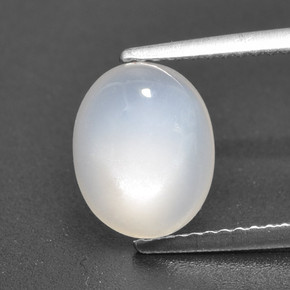 Piedra de Luna Blanco translúcido natural de 3.04 ct, Corte Óvalo, Translúcido