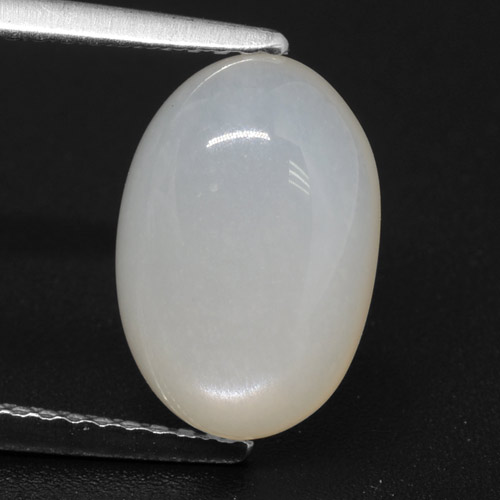 Piedra de luna blanco natural de 3,82 ct, corte óvalo, translúcido