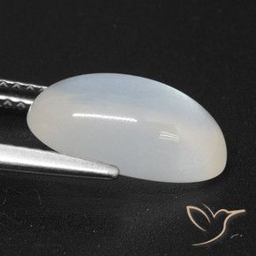 Piedra de Luna Blanco translúcido natural de 3.24 ct, Corte Óvalo, Translúcido
