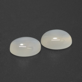 Gemas de Piedra de Luna Blanco translúcido natural de 5.71 ct, Corte Óvalo, Translúcido