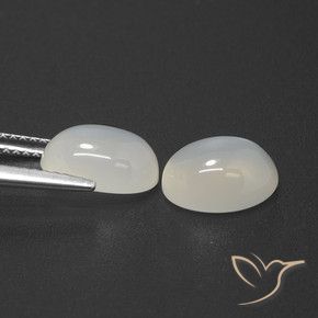 Gemas de piedra de luna blanco natural de 5,12 ct, corte óvalo, translúcido