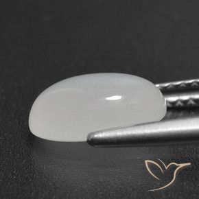 Piedra de luna blanco natural de 2,16 ct, corte óvalo, translúcido