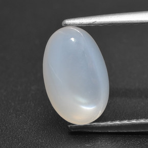 Piedra de luna blanco natural de 1,81 ct, corte óvalo, translúcido