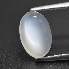 Piedra de luna blanco natural de 2,13 ct, corte óvalo, translúcido