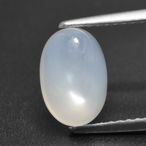 Piedra de luna blanco natural de 1,88 ct, corte óvalo, translúcido