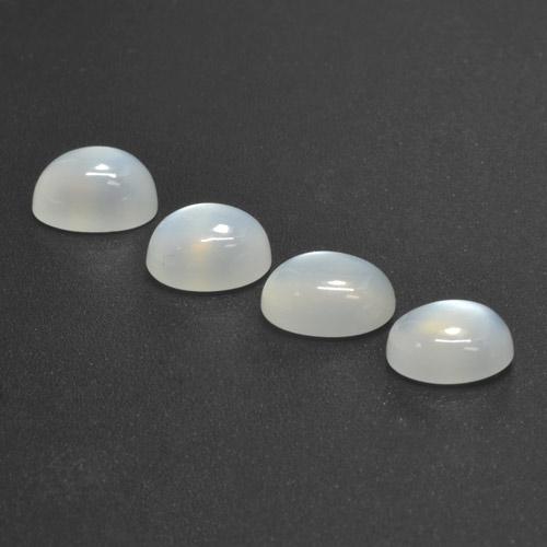 Gemas de piedra de luna blanco natural de 5,90 ct, corte óvalo, translúcido