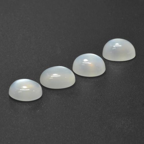 Gemas de piedra de luna blanco natural de 5,90 ct, corte óvalo, translúcido