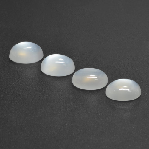 Gemas de piedra de luna blanco natural de 5,50 ct, corte óvalo, translúcido