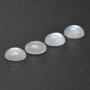 Gemas de piedra de luna blanco natural de 5,50 ct, corte óvalo, translúcido