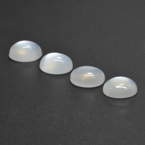 Gemas de piedra de luna blanco natural de 5,50 ct, corte óvalo, translúcido