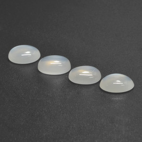 Gemas de piedra de luna blanco natural de 4,56 ct, corte óvalo, translúcido