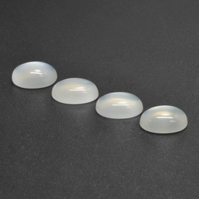 Gemas de piedra de luna blanco natural de 4,80 ct, corte óvalo, translúcido