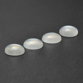 Gemas de piedra de luna blanco natural de 4,80 ct, corte óvalo, translúcido