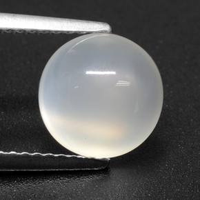 Piedra de luna blanco natural de 2,42 ct, corte redondo, translúcido