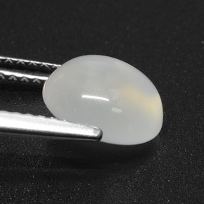 Piedra de luna blanco natural de 2,42 ct, corte redondo, translúcido