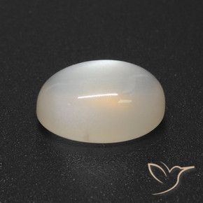 Piedra de Luna Blanco apagado natural de 3.71 ct, Ovalada, Translúcido