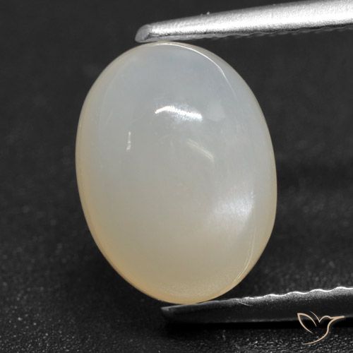 2.56ct Natural Blanco translúcido Piedra de Luna, Ovalada, Translúcido