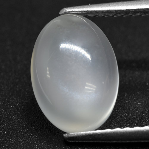 Piedra de luna blanco natural de 2,50 ct, corte óvalo, translúcido