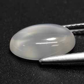 Piedra de luna blanco natural de 2,50 ct, corte óvalo, translúcido