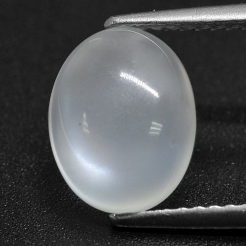 Piedra de luna blanco natural de 2,46 ct, corte óvalo, translúcido