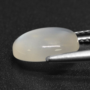 Piedra de luna blanco natural de 2,47 ct, corte óvalo, translúcido