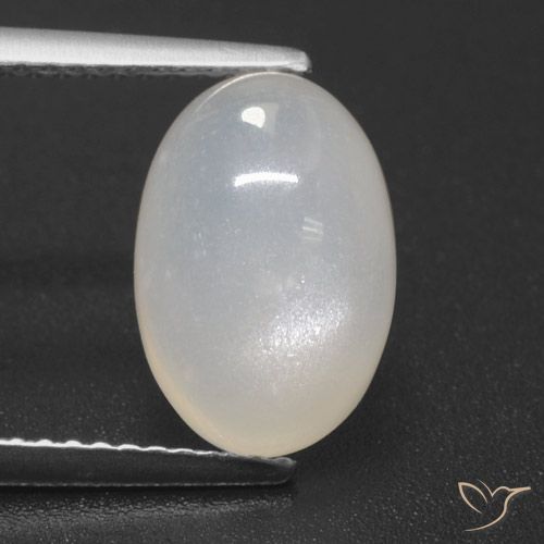 3.86ct Natural Blanco cálido Piedra de Luna, Ovalada, Translúcido