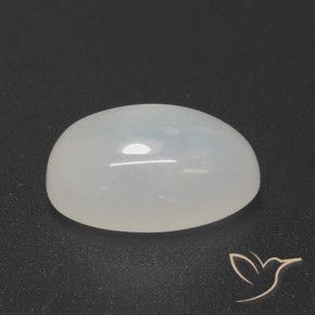 Piedra de Luna Blanco cálido natural de 3.86 ct, Ovalada, Translúcido