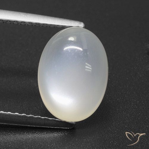 3.58ct Natural Blanco translúcido Piedra de Luna, Ovalada, Translúcido