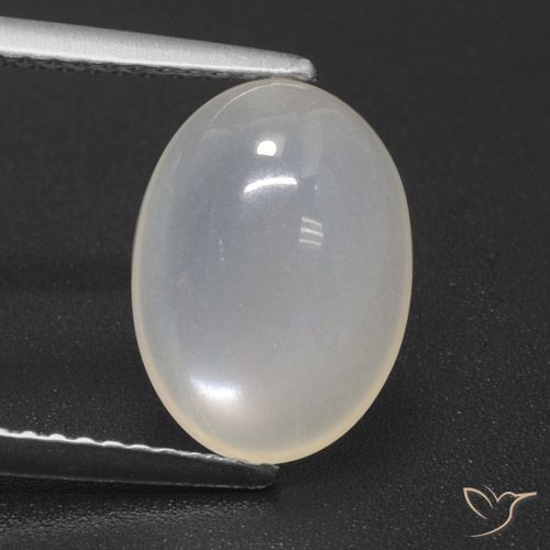 3.25ct Natural Blanco cálido Piedra de Luna, Ovalada, Translúcido