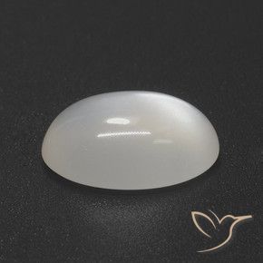 Piedra de Luna Blanco cálido natural de 3.25 ct, Ovalada, Translúcido