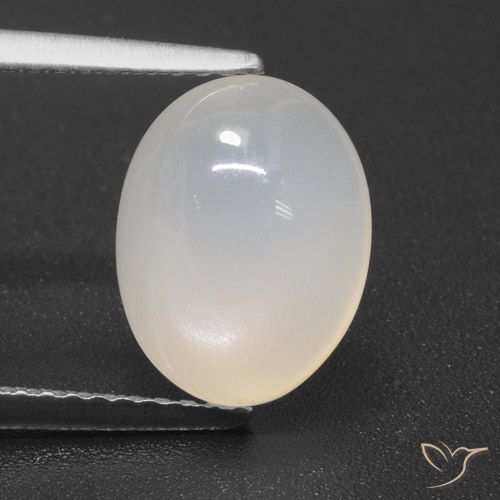3.52ct Natural Blanco perlado Piedra de Luna, Ovalada, Translúcido