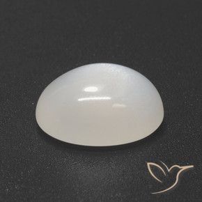 Piedra de Luna Blanco perlado natural de 3.52 ct, Ovalada, Translúcido