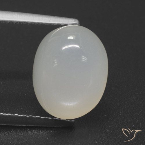 4.49ct Natural Blanco apagado Piedra de Luna, Ovalada, Translúcido, Photo A
