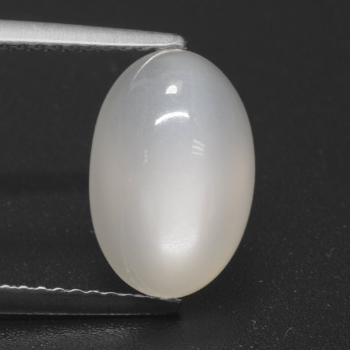 Piedra de luna blanco natural de 4,23 ct, corte óvalo, translúcido
